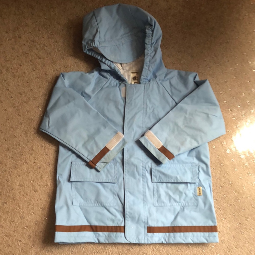 Toddler Raincoat blue/brown. PVC - Free rainwear